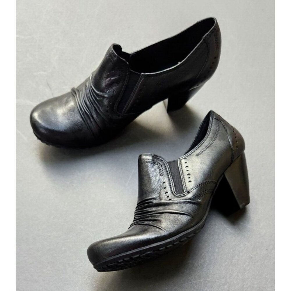 Bare Traps Shoes Womens 9.5 Treasure Black Leather Bootie Slip On Baretraps